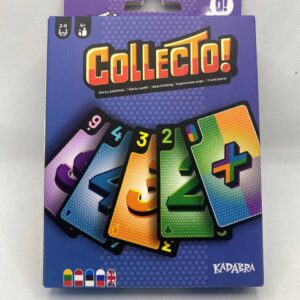 Box of the Collecto! card game showing colorful numbered cards designed for 2-8 players and ages 6+